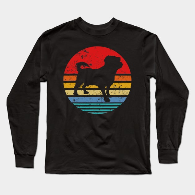 Maltese Retro Sunset Distressed Long Sleeve T-Shirt by IainDodes